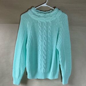 Margules vintage cable knit sweater. Light blue. Size M